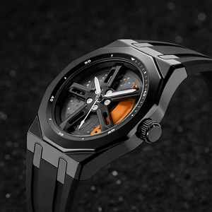 Wholesale Custom Men's Quartz Watch Fashion Silicone <b>Car</b> Wheel Hub Dial Rotating 3ATM Waterproof Men's Watch - Product Image 4