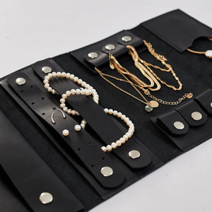 Cross-border best-selling ring and necklace multi-functional jewelry <b>bag</b>, simple and portable PU leather roll <b>bag</b> storage <b>bag</b>, - Product Image 2