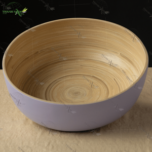Grand bol de service fait à la main, vaisselle en bambou jetable écologique du Vietnam, vaisselle en bambou réutilisable pour la cuisine - Product Image 6