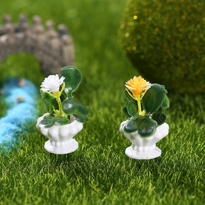 Plantas en maceta de resina en miniatura de 3-5 cm, juego de cuatro para decoración de interiores de escritorio, adorno de flores artificiales - Product Image 2