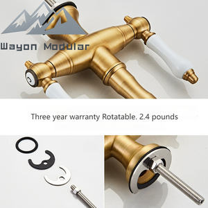 Robinet <span class=keywords><strong>de</strong></span> cuisine à double levier en laiton antique Wayon pour armoires modulaires <span class=keywords><strong>de</strong></span> luxe - Product Image 6