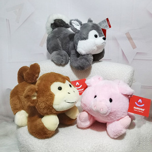 Peluches : Chiot, petit singe, cochon, tigre, jouets en peluche, styles variés et mignons, adaptés aux garçons et aux filles comme cadeaux de vacances - Product Image 1