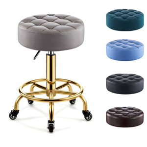 Chất Lượng Cao Đồ Nội Thất Salon 360 Độ Cán Có Thể Điều Chỉnh Làm Tóc Ghế Với Bánh Xe Vàng Salon Phân - Product Image 5