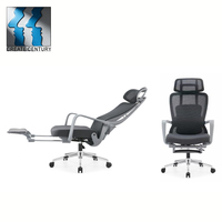 Chaise de bureau ergonomique à dossier haut en maille |   160 °   Chaise d'ordinateur inclinable avec repose-pieds rétractable