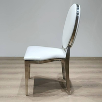 Chaise de banquet moderne en acier inoxydable doré à dossier rond, empilable, de luxe, pour hôtel, mariage, salle à manger, location événementielle et fêtes