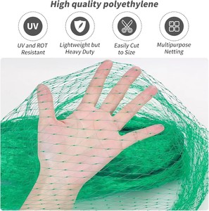 Filet anti-oiseaux en polyéthylène vert à mailles carrées, enduit de PVC, pour la protection des arbres de jardin - Product Image 4
