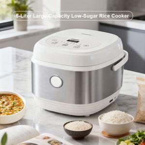 Nouveau modèle de cuiseur à riz électrique multifonctionnel 5L en acier inoxydable de luxe, à faible teneur en sucre, pour usage commercial, vente en gros - Product Image 2