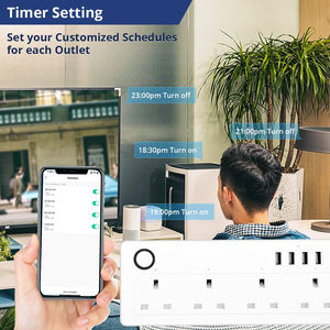 Multiprise intelligente Wi-Fi avec contrôle à distance via l'application Tuya Smart Life, prise USB, prise UK, {Manufacturer} - Product Image 4
