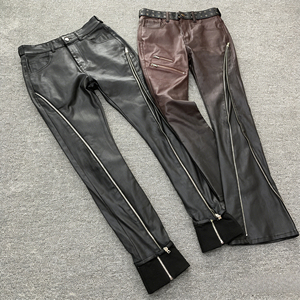 <span class=keywords><strong>Jeans</strong></span> in denim da <span class=keywords><strong>uomo</strong></span> personalizzati OEM, lavati, strappati, slim fit, a <span class=keywords><strong>vita</strong></span> <span class=keywords><strong>bassa</strong></span>, cerati, vintage, stile High Street Hip Hop, alla moda, a zampa, con rivestimento in cera - Product Image 2