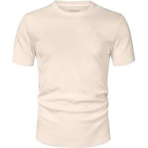 T-shirt à manches courtes pour homme FOXA, texture géométrique, col rond, chemise décontractée, respirante, 100% polyester - Product Image 5