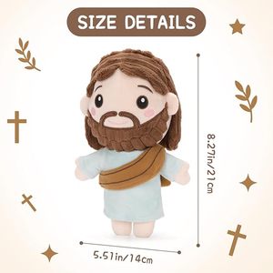 Muñeco de Peluche de Jesús Personalizado de Fábrica, Juguete Religioso de Peluche con <span class=keywords><strong>Cabello</strong></span> y Barba Texturizados en Color Marrón - Product Image 4