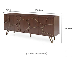 Mueble Buffet de Comedor, Mueble Auxiliar de Madera de Lujo para Sala de Estar, Moderno, Ajustable en Altura - Product Image 5