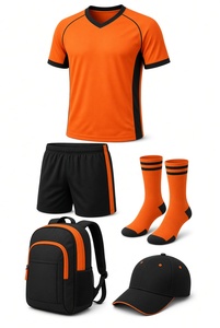 Pink Black Soccer Jersey Kit With Shorts <b>Socks</b> Backpack And Cap Unisex Adult All Season Athletic Wear - Product Image 6