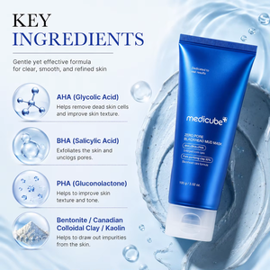 Mascarilla de Lodo Coreana Personalizada al por Mayor Medicubes Zero Pore: Fórmula Limpiadora y Reafirmante de Poros, Secado Rápido en Minutos, AHA PHA para Piel Clara - Product Image 4