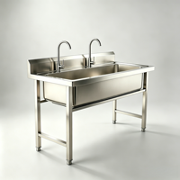 Évier commercial en acier inoxydable à cuve unique avec robinet et crédence, personnalisable OEM/ODM pour la restauration