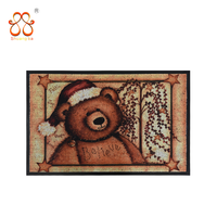 Tapis de porte d'entrée en Polyester absorbant, poils imprimés, antidérapant, nettoyage de chaussures, personnalisé, pour sol extérieur, pour porte d'entrée