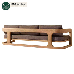 Set Divano da Esterno Moderno e Resistente a 4 Posti in Teak Massello Impermeabile per Villa, Hotel, Soggiorno e Parco - Product Image 5