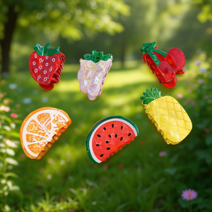 Pinzas para el cabello con diseño de frutas Ziina, horquillas acrílicas de 9 cm para mujeres y niñas, estilo veraniego - Product Image 2