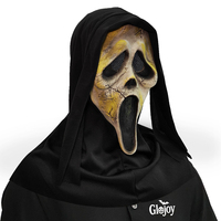 Máscara de Terror de Látex de Cara Completa con Capucha, Disfraz de Halloween Espeluznante para Adultos, Máscara de Fantasma