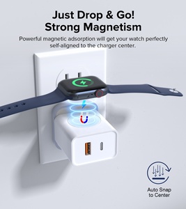 Chargeur USB HNT PD20W à double port, prise US/UK/EU/AU, chargeur mural 3 en 1 GaN, charge rapide sans fil pour Apple Watch, chargeur pour <span class=keywords><strong>iPhone</strong></span> - Product Image 3