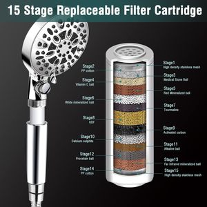 Pommes <span class=keywords><strong>de</strong></span> <span class=keywords><strong>douche</strong></span> haute <span class=keywords><strong>pression</strong></span> avec 9 modes <span class=keywords><strong>de</strong></span> pulvérisation, pomme <span class=keywords><strong>de</strong></span> <span class=keywords><strong>douche</strong></span> spa massante avec douchette à main - Product Image 3