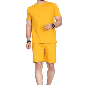 Ensemble deux pièces pour homme à prix avantageux, ensemble de jogging pour homme, ensemble de shorts de sport d'été 100% coton pour homme, ensemble deux pièces à prix bas - Product Image 1
