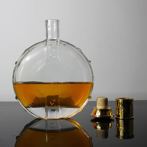 Bouteille de liqueur vide transparente en verre super flint de luxe 700 ml 750 ml pour whisky, spiritueux, tequila, brandy, XO avec bouchon - Product Image 4