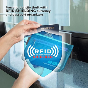 Ensemble de 2 organiseurs de documents de voyage essentiels pour le monde entier : <span class=keywords><strong>porte</strong></span>-passeports familial <span class=keywords><strong>et</strong></span> portefeuille anti-RFID pour documents de voyage - Product Image 6