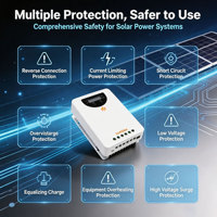 Contrôleur de charge solaire MPPT Lumiax 12V 24V 40A avec écran LCD, éclairage pour camping-car et yacht, Bluetooth, lithium