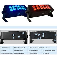 Projecteurs LED sans fil à batterie 12x18W RGBWA+UV avec garantie d'un an, éclairage LED pour mariage, fête, DJ, scène, toile de fond avec étui