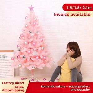 Vente en gros usine : Nouvel ensemble d'arbres de Noël roses tendance (45-210 cm) – Arbre en PVC décoré de flocons de neige et de boules - Product Image 2