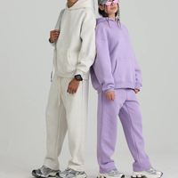 Ensemble de Sweats à Capuche 100 % Coton Épais Polaire Lourd Vierge Surdimensionnés, Personnalisables avec Logo pour Hommes
