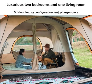 Carpa Automática <span class=keywords><strong>de</strong></span> Doble Capa para Exteriores, <span class=keywords><strong>Dos</strong></span> Habitaciones, Un Salón, para 2 Personas, 5-8 Personas, Tela Oxford, Impermeable 1000mm, para las Cuatro Estaciones - Product Image 2