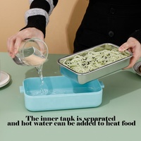 Boîte à bento multicouche portable 304 emballage alimentaire en acier inoxydable avec poignée anti-éclaboussures récipient à déjeuner