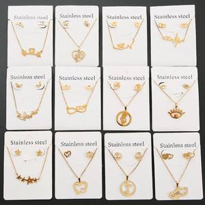 도매 14K 금도금 유니콘 스테인레스 스틸 펜던트 나비 귀걸이 세트 여성의 약혼 또는 결혼식을 위한 트렌디 한 선물 - Product Image 4