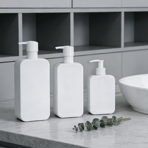 250ml/500ml/350ml Plastic White Flat Square Press Wash <b>Bottle</b> Stock Body Milk <b>Shampoo</b> <b>Bottle</b> for Personal Care Use - Product Image 5
