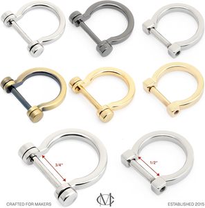 CRAFTMEMORE D Rings Screw In Shackle Horseshoe D Ring DIY <b>Key</b> Holder <b>Purse</b> Accessory For Inch Strap Pcs Silver - Product Image 4