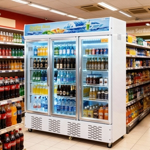 Vetrina Refrigerata Verticale Monotemperatura per Bevande con Controllo LED, Uso Commerciale, Installazione Sottobanco - Product Image 4