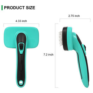 Ensemble de brosses et peignes de toilettage pour petits animaux en acier inoxydable - Outil démêlant autonettoyant pour enlever les poils - Coloré - Moyen - TY-20241028-60 - Product Image 3