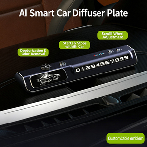 Diffuseur <span class=keywords><strong>d</strong></span>'<span class=keywords><strong>air</strong></span> intelligent <span class=keywords><strong>3</strong></span>-<span class=keywords><strong>en</strong></span>-<span class=keywords><strong>1</strong></span> pour voiture avec commande vocale, lumière <span class=keywords><strong>d</strong></span>'ambiance rythmique RGB et plaque de stationnement temporaire pour voiture - Product Image 3