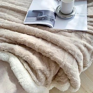 Wholesale Coral <strong>Fleece</strong> <strong>Sherpa</strong> Throws Warm and Fuzzy Winter Bedding for Beds Couches Sofas As Gifts - Product Image 5