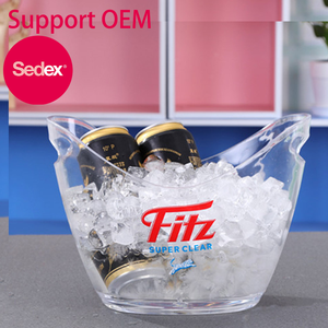 ビールのための楕円形の透明なプラスチック制の氷のバケツ卸売 - Product Image 2