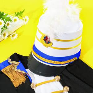 Chapeau de fanfare pour enfants, chapeau de batteur, chapeau avec plumes, uniforme cosplay, fête, accessoires drôles pour enfants - Product Image 2