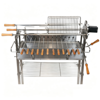 Barbecue de luxe en acier inoxydable, rôtissoire motorisé