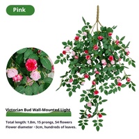 Vigne de roses artificielles en soie, faite à la main, pour décoration de plafond, climatisation, tuyau d'eau, pour la remise des diplômes et la Saint-Valentin