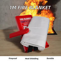 Couverture anti-feu |   Couverture anti-feu en fibre de verre d'urgence pour les personnes, ignifuge, résistant au feu, sécurité de survie, cuisine
