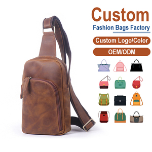 Sac de poitrine pour homme en cuir Crazy Horse avec finition vintage |   Fabrication sur mesure OEM/ODM pour les marques Heritage et Outdoor - Product Image 1