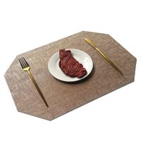 Tapis de table en métal en cuir PU multicolore Léger Écologique Durable Motif Carré Napperons Marchandise Classique