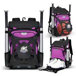 Sac à dos de baseball sportif avec porte-casque externe, sac à dos de softball, kit de baseball personnalisé, sacs à roulettes pour batte - Product Image 6