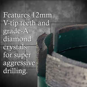 Forets à noyau turbo diamant agressif DZ avec pointe en V pour parpaings de maçonnerie en béton - Product Image 5